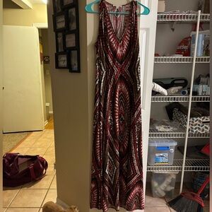 London Times Tribal Aztec Maxi Dress